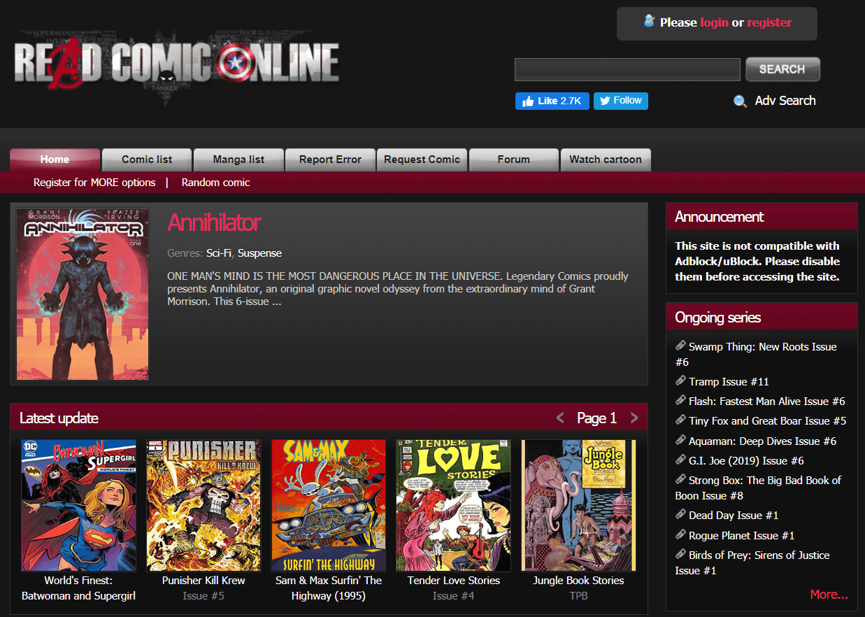 Leer Cómic en línea |  Los mejores sitios web para leer cómics en línea gratis