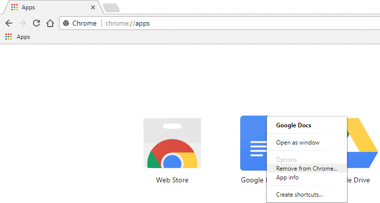Haga clic derecho en cada uno de ellos que necesariamente están allí o no los usa y seleccione Eliminar de Chrome