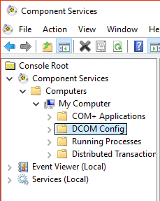 Configuración de DCOM en servicios de componentes