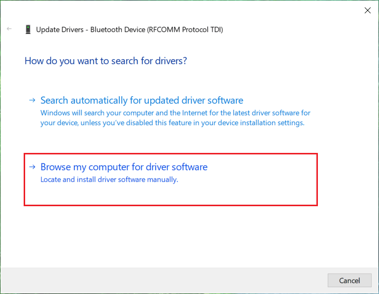 Seleccione Examinar mi computadora para el software del controlador