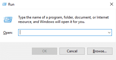 Abra el comando Ejecutar usando la tecla de Windows + R