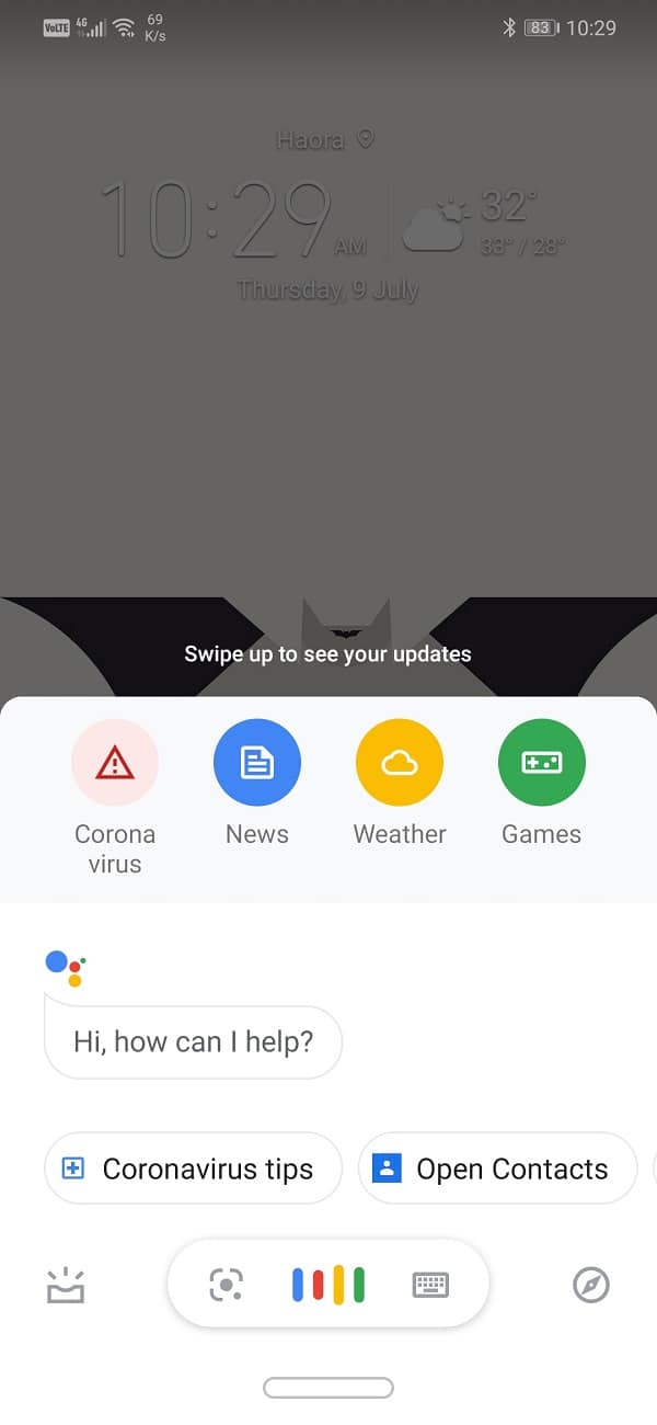 Abra el Asistente de Google tocando su icono