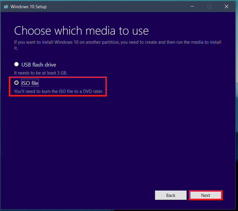 elija la segunda opción, es decir, archivo ISO.  |  Descarga Windows 10 gratis