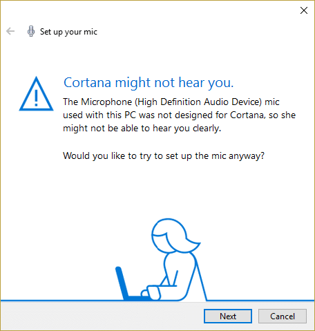 Arreglar Cortana no puede oírme