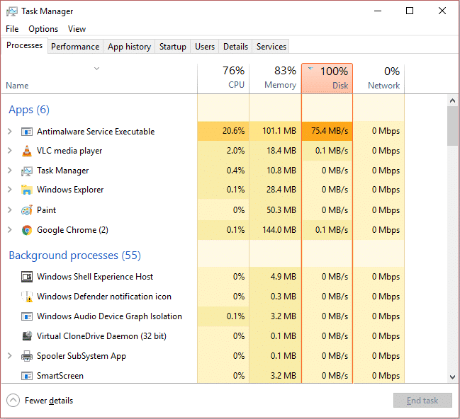 Arreglar el alto uso de CPU del ejecutable del servicio antimalware