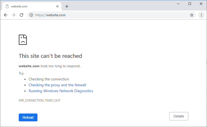 Arreglar ERR_CONNECTION_TIMED_OUT en Google Chrome