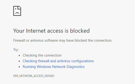 Arreglar ERR_NETWORK_ACCESS_DENIED en Chrome