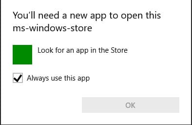 Arreglar Necesitará una nueva aplicación para abrir esto - ms-windows-store