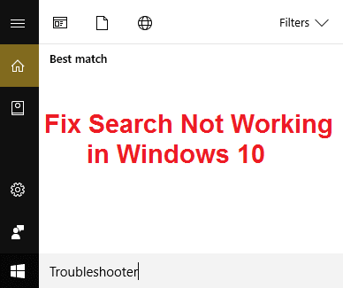 Arreglar la búsqueda que no funciona en Windows 10