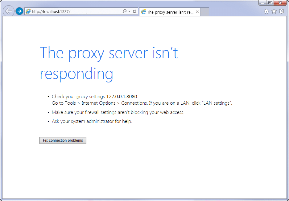 Reparar El servidor proxy no responde