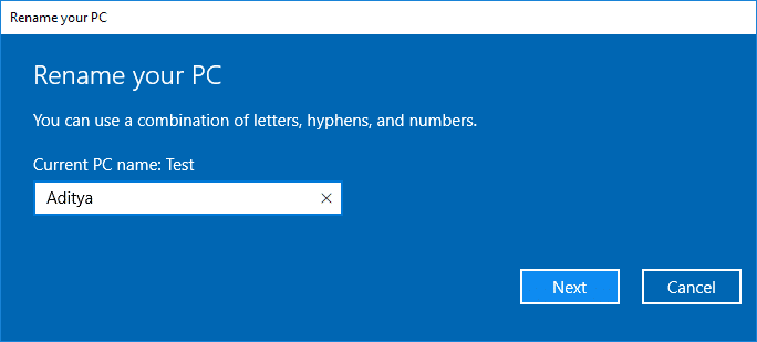 Cómo cambiar el nombre de la computadora en Windows 10