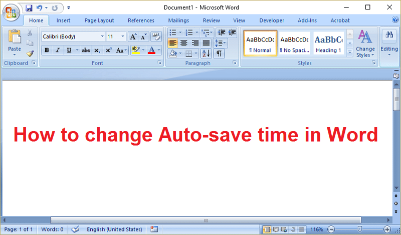 Cómo cambiar el tiempo de ahorro automático en Word
