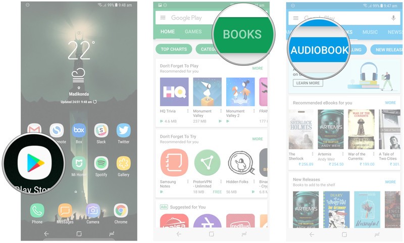 Cómo descargar audiolibros de Google Play