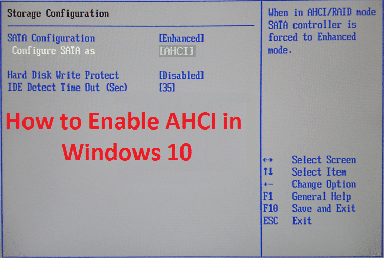 Cómo habilitar AHCI en Windows 10