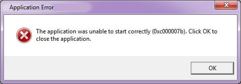 Cómo reparar el error de aplicación 0xc000007b