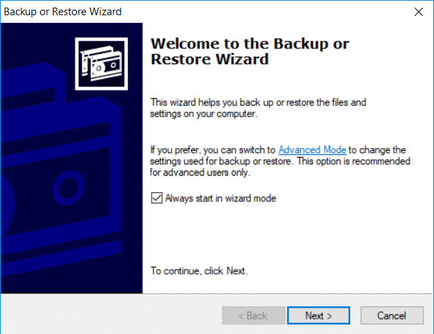 Cómo restaurar el archivo NTBackup BKF en Windows 10