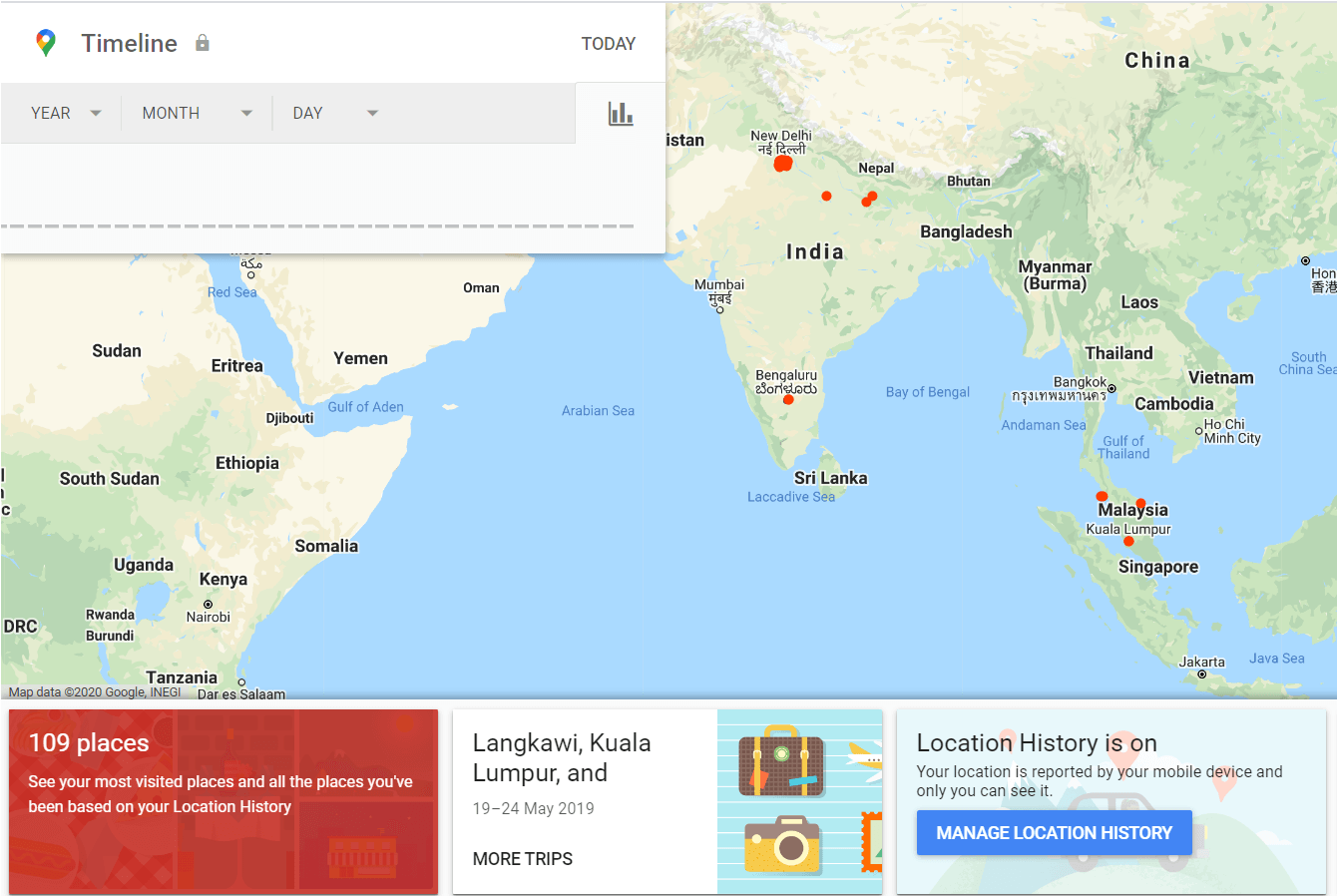 Función de línea de tiempo de Google Maps |  Ver historial de ubicaciones en Google Maps