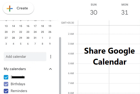 Comparta su calendario de Google con otra persona