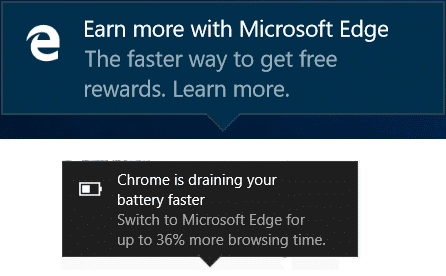 Deshabilitar la notificación de Windows 10 Microsoft Edge