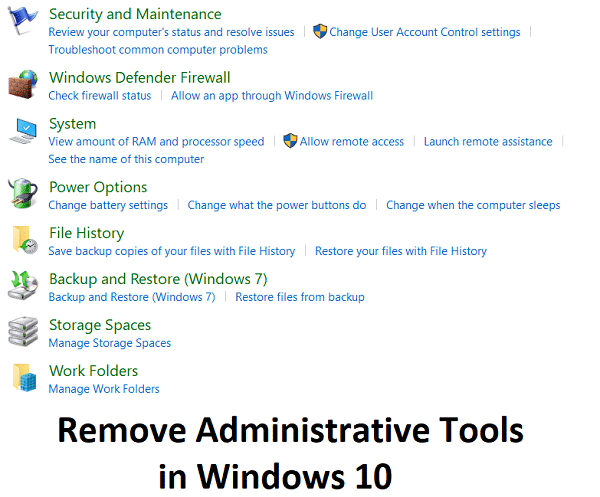 Cómo quitar herramientas administrativas en Windows 10