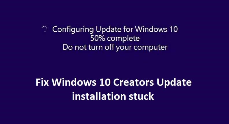 Arreglar la instalación de Windows 10 Creators Update atascada