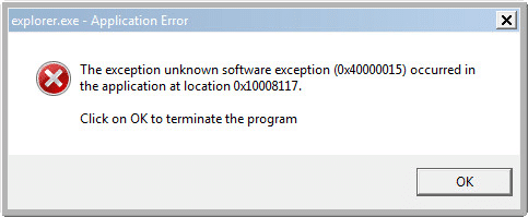 Reparar La excepción de software desconocido (0x40000015) ocurrió en la aplicación
