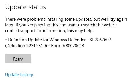 Solucionar el error de actualización de Windows 0x80246002