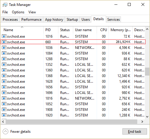 Solucione el alto uso de CPU por svchost.exe (netsvcs)