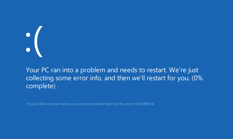 Solucione el error BSOD 0xc000021a en Windows 10