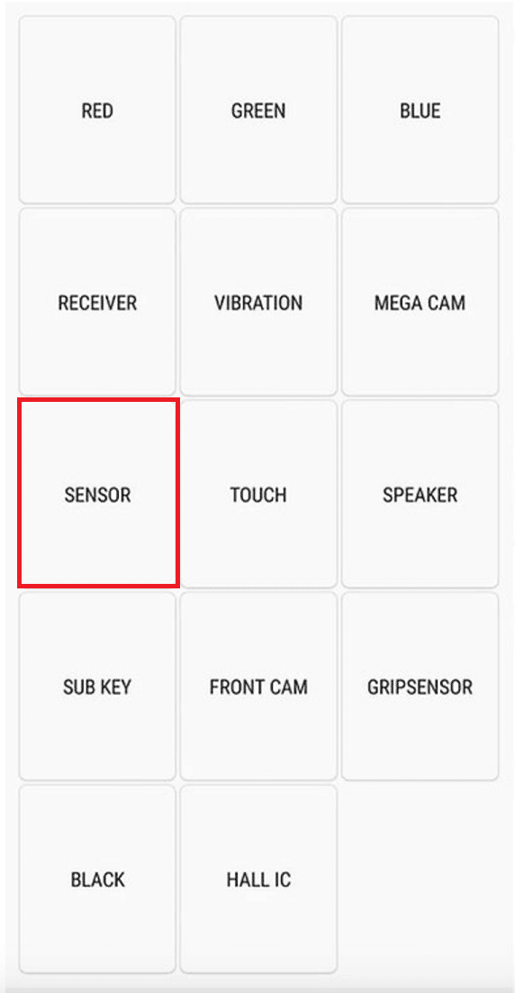 seleccione la opción Sensor.  |  Cómo calibrar la brújula en su teléfono Android