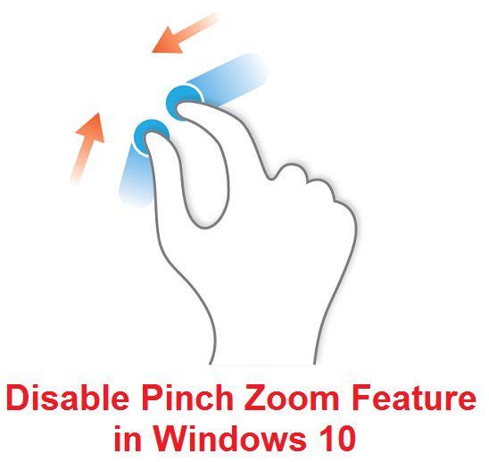 Deshabilitar la función de zoom de pellizco en Windows 10