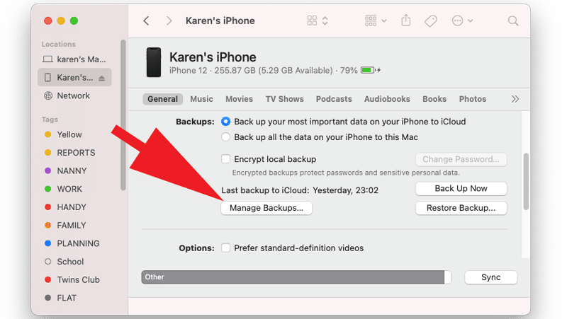 Cómo eliminar el sistema en Mac: copias de seguridad de iOS