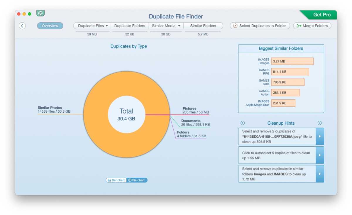 Objeto visual del buscador de archivos duplicados