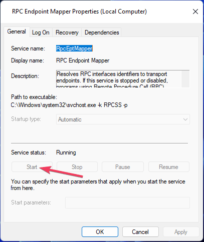 El botón Inicio del servicio de audio de Windows bloquea Windows 11