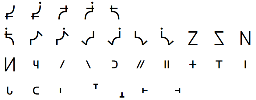Ejemplo de algunos de los nuevos glifos de la tipografía Euphemia.