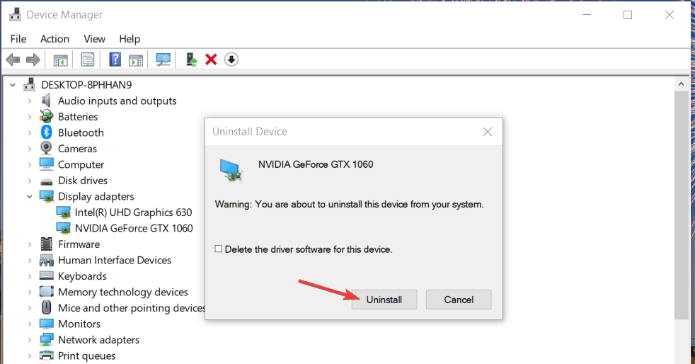 La opción de desinstalación de Windows 11 sin controlador de gráficos amd está instalada