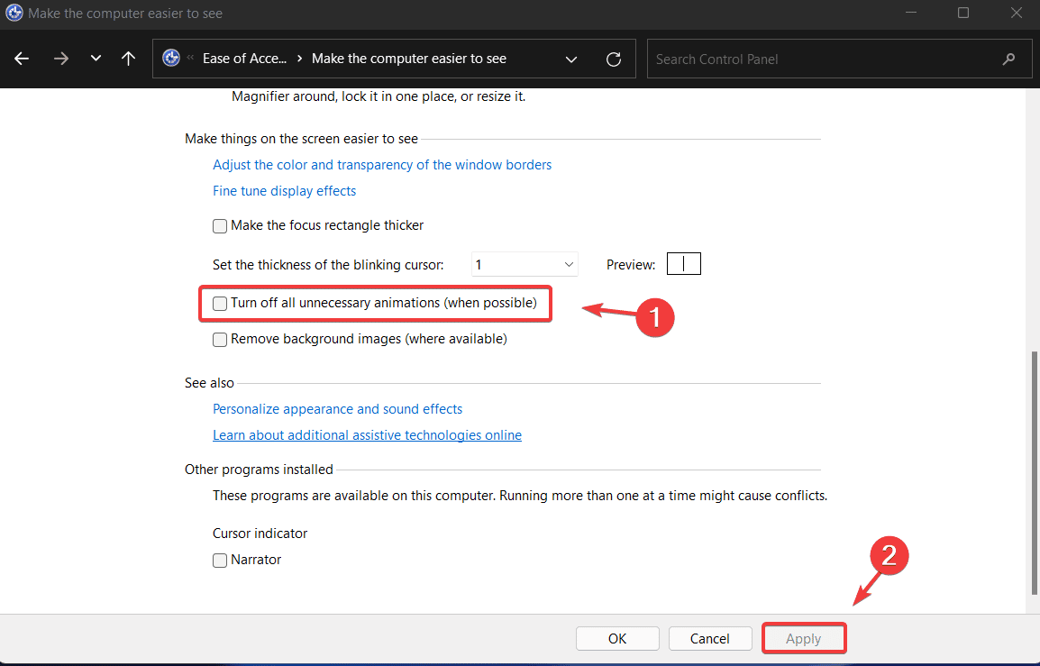 Cómo desactivar animaciones en Windows 11 alternar