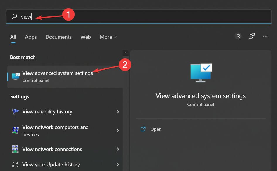 view-advanced-settings configuración avanzada del sistema en windows 11