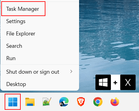 Abra el Administrador de tareas de Windows 11 mediante el menú WinX