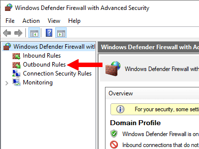 Reglas de salida del Firewall de Windows