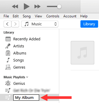 Nombre del álbum en iTunes