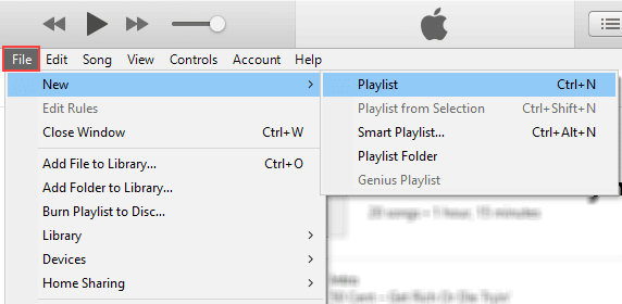 Crear una nueva lista de reproducción en iTunes