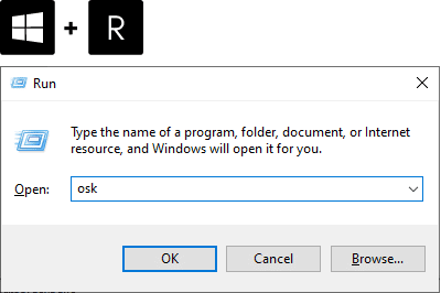 Abrir el teclado en pantalla en Windows 10 mediante Ejecutar