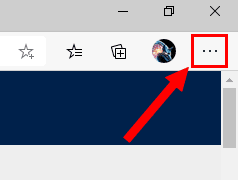 Botón de menú de Microsoft Edge
