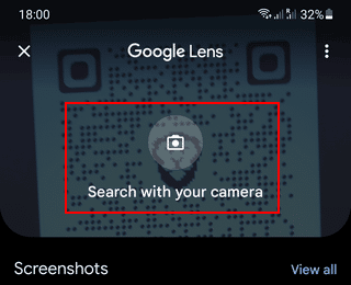 Buscar con la cámara en la aplicación de Google