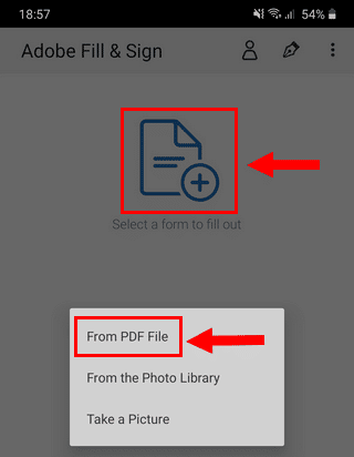Abrir un archivo PDF en la aplicación Adobe Fill & Sign